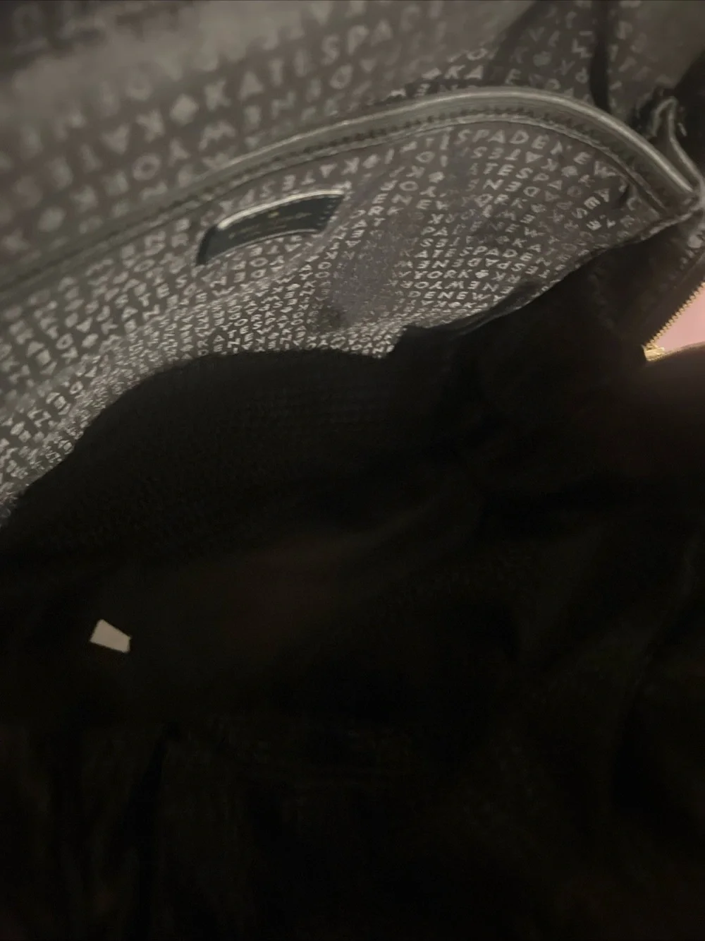 kate spade new york Black Zip Backpack Gold Hardware Front Zip Pocket Pockets